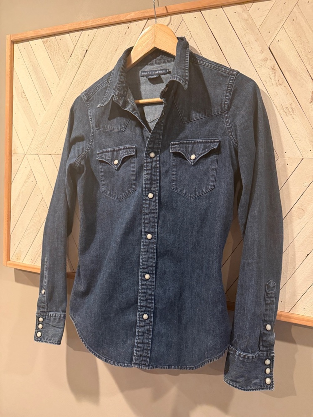 Ralph Lauren Indigo Denim Western Shirt - Size 8